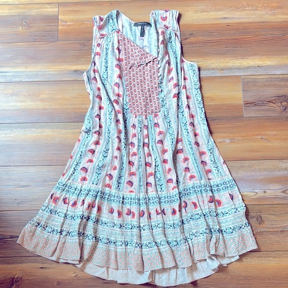 BCBGMaxAzria  pastel floral boho sleeveless dress medium - Picture 1 of 6